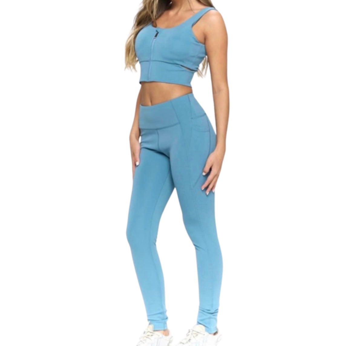 Sports bra and Legging Set - Blue