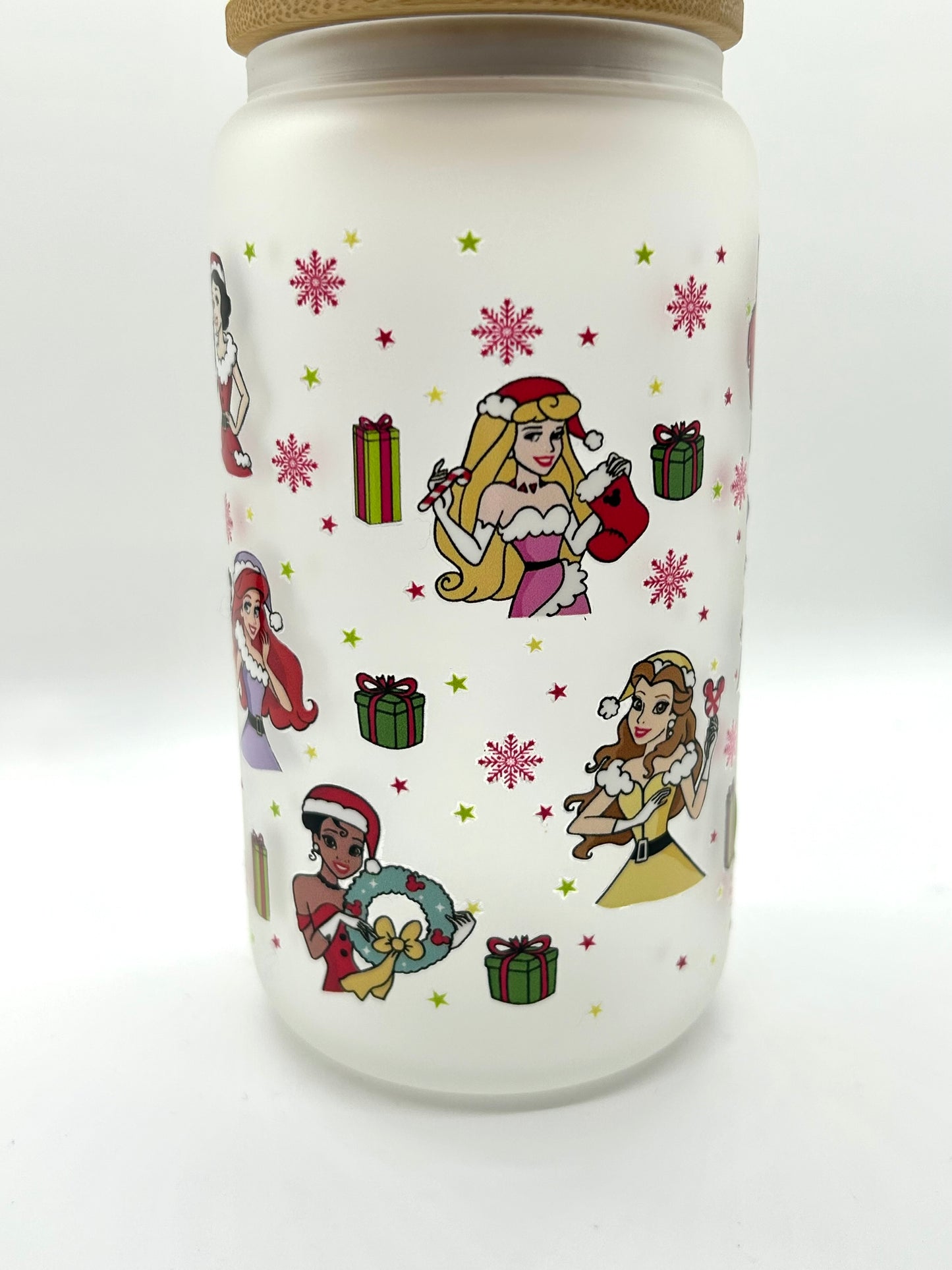 Princess Christmas Glass Cup